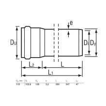Outdoor sewer pipe Ø 110 mm, SN4, 0.5 m Outdoor sewer pipe Ø 110 mm, SN4, 0.5 m