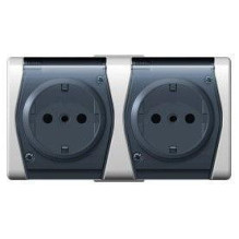Dvivietis kištukinis lizdas ELEKTRO-PLAST HERMES2, IP44 Dvivietis kištukinis lizdas ELEKTRO-PLAST HERMES2, IP44