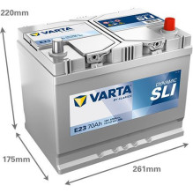 Akumuliatorius Varta BD E23, 70 Ah, 630 A, 12 V