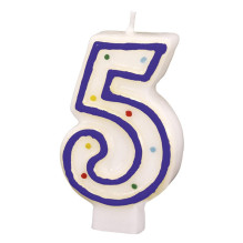 Numeral candle 5, 7,3 cm