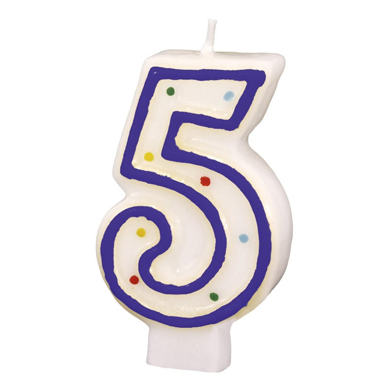 Numeral candle 5, 7,3 cm