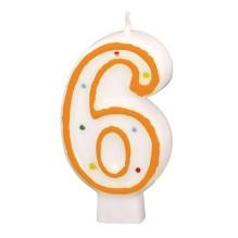 Numeral candle 6, 7,3 cm