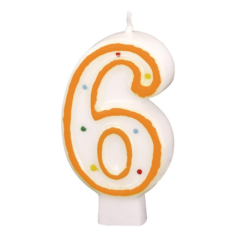 Numeral candle 6, 7,3 cm