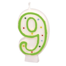Numeral candle 9, 7,3 cm