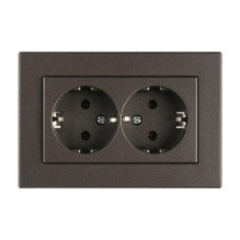 SOCKET DOUBLE FLUSH EARTH-D BLACK XP