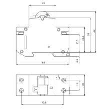 Srovės nuotėkio rėlė ETI KZS-2M, 2P, 16 A, 230 V, 30 mA Srovės nuotėkio rėlė ETI KZS-2M, 2P, 16 A, 230 V, 30 mA