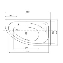 Vonia Besco Piramida Cornea, 140x80x55 cm, akrilas, dešininė Vonia Besco Piramida Cornea, 140x80x55 cm, akrilas, dešininė
