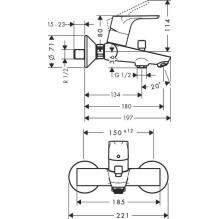 Vonios maišytuvas Hansgrohe Focus E2 31940 Vonios maišytuvas Hansgrohe Focus E2 31940