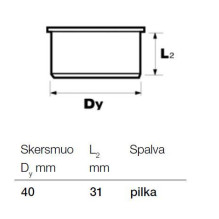 Vidaus kanalizacijos aklė Wavin, Ø 40 mm Vidaus kanalizacijos aklė Wavin, Ø 40 mm