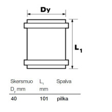 Vidaus kanalizacijos remontinė mova Wavin, Ø 40 mm Vidaus kanalizacijos remontinė mova Wavin, Ø 40 mm