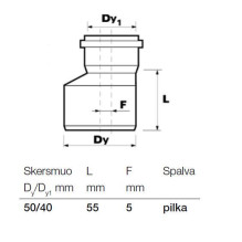 Reducer s&w 40-50 PP, grey Reducer s&w 40-50 PP, grey