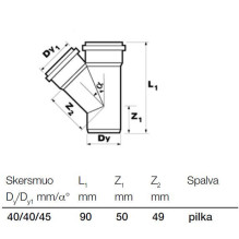 Branch s&amp;w DN40 / 40-45 PP, grey