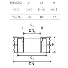 Reducer internal short D75 / 110 PP Reducer internal short D75 / 110 PP