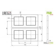 Dvivietis rėmelis LIREGUS EPSILON, juodos spalvos
