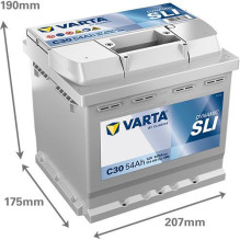 Akumuliatorius Varta SD C30, 54 Ah, 530 A, 12 V Akumuliatorius Varta SD C30, 54 Ah, 530 A, 12 V