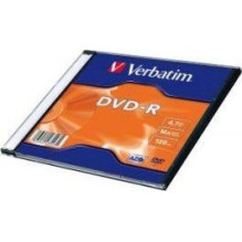 Verbatim DVD-R 16X 4.7GB Matte Silver Slim Box 1pcs