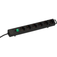 EXTENSION 6 SOCKETS 2M BLACK