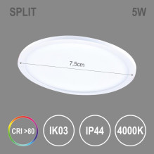Įmontuojamas šviestuvas Tope Split R NW, 5W, LED, 4000K