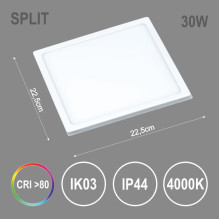 Įmontuojamas šviestuvas Tope Split, 30W, 4000°K, LED, baltas Įmontuojamas šviestuvas Tope Split, 30W, 4000°K, LED, baltas