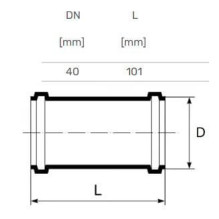 Coupling internal repair D40 white PP