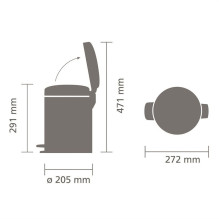 Garbage bin Brabantia, light brown, 5 l, 27.1 cm Garbage bin Brabantia, light brown, 5 l, 27.1 cm