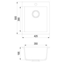Plautuvė HelikaSimplex SQS 100-601 W, 42,5 x 50 x 19,5