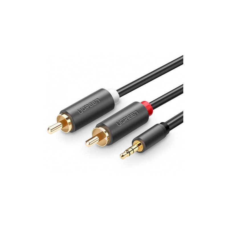 Ugreen AV102 2x RCA cable jack 3.5 mm 1.5m Black