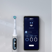 „Oral-B iO6“ serijos „Duo“ balta / rožinė smėlio spalvos