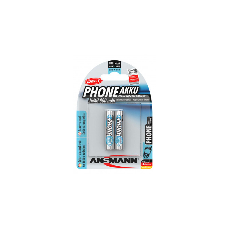 Ansmann AAA NiMH 2x800mAh (DECT telefonas)