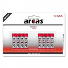 Arcas šarminės baterijos 1.5V LR03 / AAA, 8(4+4) vnt. pakuotė