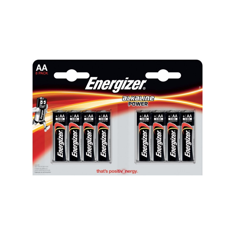 „Energizer“ šarminės AA / E91 baterijos, 8 vnt. pakuotėje