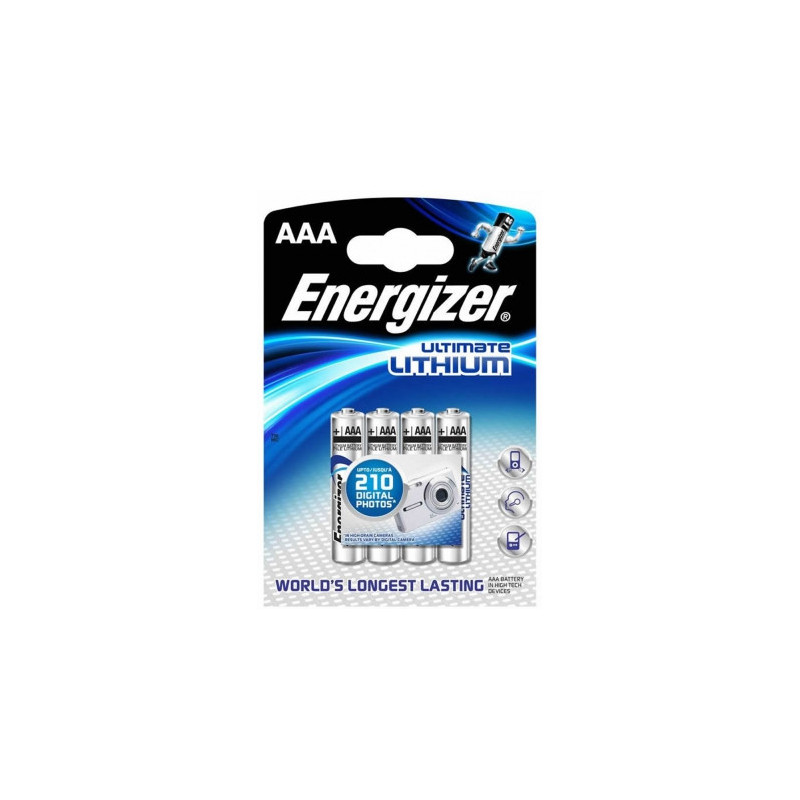 „Energizer Ultimate“ ličio AAA / L92 baterijų, 4 vnt. pakuotėje