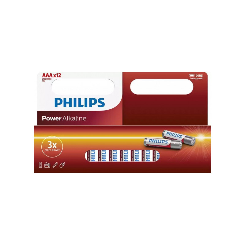 Philips LR03P12W / 10 Power Alkaline AAA / 12 pcs