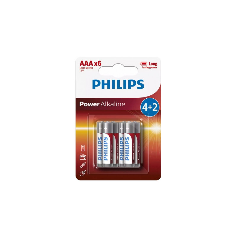 Philips LR03P6BP / 10 Power Alkaline AAA / 6 pcs