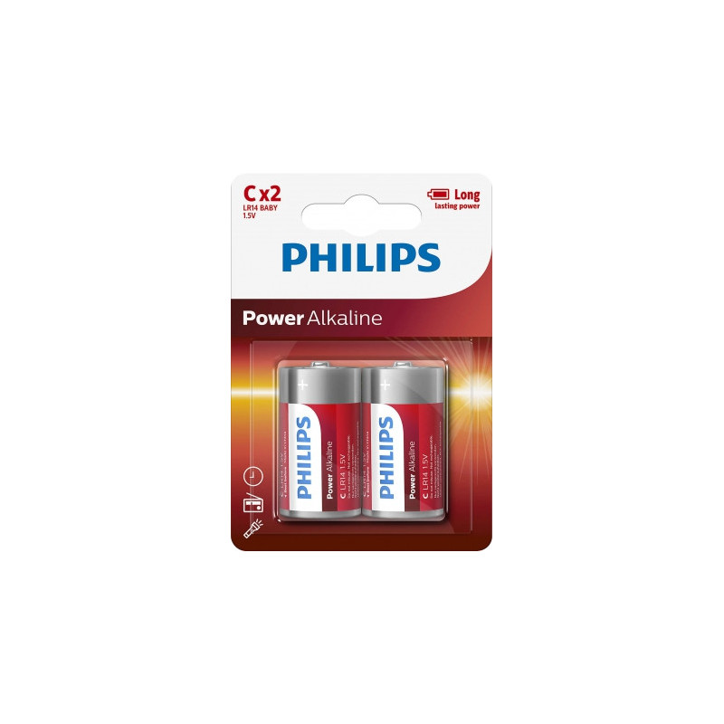 „Philips LR14P2B“ / 10 šarminių C tipo elementų / 2 vnt.