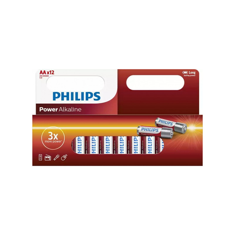 „Philips LR6P12W“ / 10 galios šarminių AA tipo baterijų / 12 vnt.