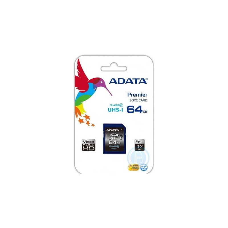 Adata ASDX64GUICL10-R 64GB SDHC UHS-I Class 10