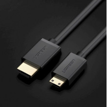 Ugreen 11167 HDMI - mini HDMI kabelis 19 kontaktų 2.0v 4K 60Hz 30AWG 1.5m juodas Ugreen 11167 HDMI - mini HDMI kabelis 19 kontaktų 2.0v 4K 60Hz 30AWG 1.5m juodas