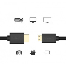 Ugreen 11167 HDMI - mini HDMI cable 19 pin 2.0v 4K 60Hz 30AWG 1.5m Black Ugreen 11167 HDMI - mini HDMI cable 19 pin 2.0v 4K 60Hz 30AWG 1.5m Black