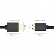 Ugreen 11167 HDMI - mini HDMI kabelis 19 kontaktų 2.0v 4K 60Hz 30AWG 1.5m juodas Ugreen 11167 HDMI - mini HDMI kabelis 19 kontaktų 2.0v 4K 60Hz 30AWG 1.5m juodas