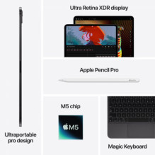 Apple iPad Pro 13' M5 WiFi 512GB Standartinis stiklas Kosminė juoda MDYL4HC / A MDYL4HC / A