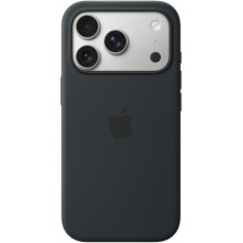 „Apple“ silikoninis dėklas su „MagSafe“ apsauga „iPhone 17 Pro“, juodas