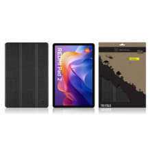 Trijų dalių sulankstomas taktinis dėklas, skirtas „Xiaomi Redmi Pad 2“, juodas Trijų dalių sulankstomas taktinis dėklas, skirtas „Xiaomi Redmi Pad 2“, juodas