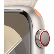 „Apple Watch Series 9 Cellular“ 45 mm „Starlight“ / „Starlight“ sportinis dirželis „Apple Watch Series 9 Cellular“ 45 mm „Starlight“ / „Starlight“ sportinis dirželis