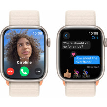 „Apple Watch Series 9 Cellular“ 45 mm „Starlight“ / „Starlight“ sportinis dirželis „Apple Watch Series 9 Cellular“ 45 mm „Starlight“ / „Starlight“ sportinis dirželis