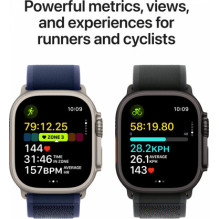 „Apple Watch Ultra 2 GPS + Cellular“, 49 mm, titano dėklas / mėlynas „Trail Loop“, M / L dydžio