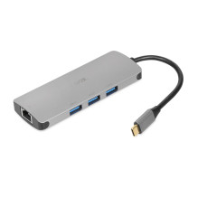 iBox IUH3RJ4K interface hub USB Type-C 5000 Mbit / s Silver iBox IUH3RJ4K interface hub USB Type-C 5000 Mbit / s Silver