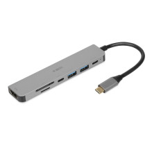 iBox IUH3SL4K interface hub USB Type-C 5000 Mbit / s Silver