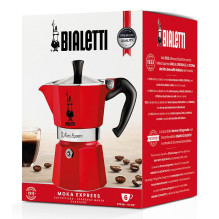 Bialetti Moka Express Moka puodas Raudonas Bialetti Moka Express Moka puodas Raudonas