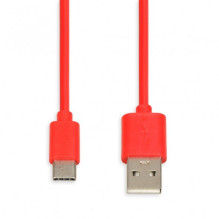 Kabelis i-BOX USB 2.0 C tipo, 2A 1M raudonas Kabelis i-BOX USB 2.0 C tipo, 2A 1M raudonas
